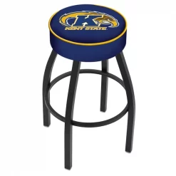 Holland Bar Stool Co. 25" 4" Kent State Cushion Seat, Blk Wrinkle Base Swivel Bar Stool