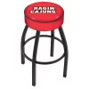 Holland Bar Stool Co. 25" Louisiana-Lafayette Cushion Seat, Blk Wrinkle Base Swivel Bar Stool