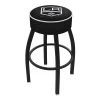 Holland Bar Stool Co. 30" Los Angeles Kings Cushion Seat, Blk Wrinkle Base Swivel Bar Stool
