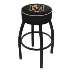 Holland Bar Stool Co. 30" Vegas Golden Knights Cushion Seat, Blk Wrnkl Base Swivel Bar Stool