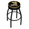 Holland Bar Stool Co. 30" Missouri Western St Cushion Seat, Blk Wrnkl Base Swivel Bar Stool
