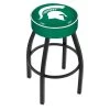 Holland Bar Stool Co. 30" 4" Michigan State Cushion Seat, Blk Wrinkle Base Swivel Bar Stool