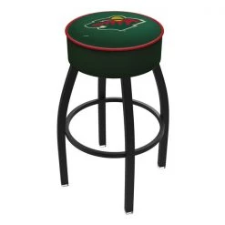 Holland Bar Stool Co. 30" 4" Minnesota Wild Cushion Seat, Blk Wrinkle Base Swivel Bar Stool