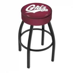 Holland Bar Stool Co. 25" 4" Montana Cushion Seat, Blk Wrinkle Base Swivel Bar Stool