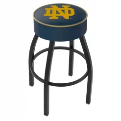 Holland Bar Stool Co. 30" 4" Notre Dame (ND) Cushion Seat, Blk Wrinkle Base Swivel Bar Stool
