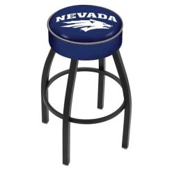 Holland Bar Stool Co. 25" 4" Nevada Cushion Seat, Blk Wrinkle Base Swivel Bar Stool