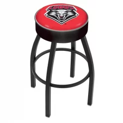 Holland Bar Stool Co. 25" 4" New Mexico Cushion Seat, Blk Wrinkle Base Swivel Bar Stool