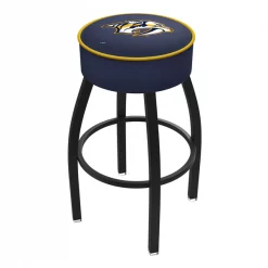 Holland Bar Stool Co. 30" Nashville Predators Cushion Seat, Blk Wrinkle Base Swivel Bar Stool