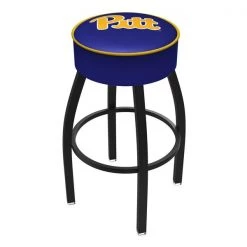 Holland Bar Stool Co. 30" 4" Penn State Cushion Seat, Blk Wrinkle Base Swivel Bar Stool