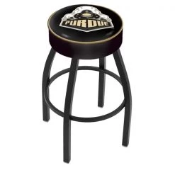 Holland Bar Stool Co. 30" 4" Pitt Cushion Seat, Blk Wrinkle Base Swivel Bar Stool