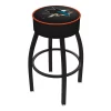 Holland Bar Stool Co. 25" 4" San Jose Sharks Cushion Seat, Blk Wrinkle Base Swivel Bar Stool -Kitchen & Dining Furniture Sales Store Holland20Bar20Stool20Co L8B1SJShar 1
