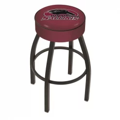 Holland Bar Stool Co. 30" Southern Illinois Cushion Seat, Blk Wrinkle Base Swivel Bar Stool