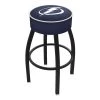 Holland Bar Stool Co. 25" Tampa Bay Lightning Cushion Seat, Blk Wrinkle Base Swivel Bar Stool