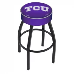 Holland Bar Stool Co. 25" 4" TCU Cushion Seat, Blk Wrinkle Base Swivel Bar Stool