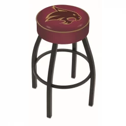 Holland Bar Stool Co. 25" 4" Texas State Cushion Seat, Blk Wrinkle Base Swivel Bar Stool