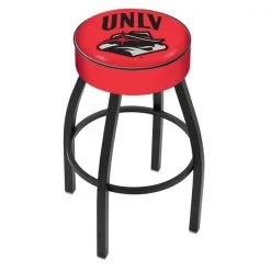 Holland Bar Stool Co. 25" 4" UNLV Cushion Seat, Blk Wrinkle Base Swivel Bar Stool
