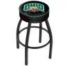 Holland Bar Stool Co. 25" 4" Ohio University Cushion Seat, Blk Wrinkle Base Swivel Bar Stool