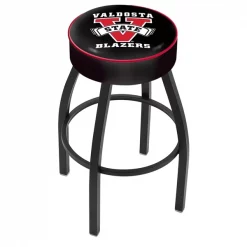 Holland Bar Stool Co. 30" 4" Valdosta State Cushion Seat, Blk Wrinkle Base Swivel Bar Stool
