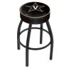 Holland Bar Stool Co. 25" 4" Vanderbilt Cushion Seat, Blk Wrinkle Base Swivel Bar Stool