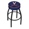 Holland Bar Stool Co. 25" 4" Virginia Cushion Seat, Blk Wrinkle Base Swivel Bar Stool