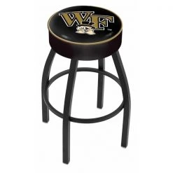 Holland Bar Stool Co. 30" 4" Wake Forest Cushion Seat, Blk Wrinkle Base Swivel Bar Stool