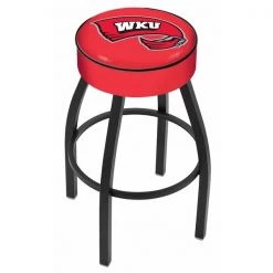 Holland Bar Stool Co. 25" Western Kentucky Cushion Seat, Blk Wrinkle Base Swivel Bar Stool