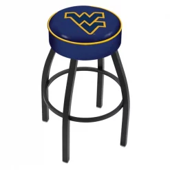 Holland Bar Stool Co. 30" 4" West Virginia Cushion Seat, Blk Wrinkle Base Swivel Bar Stool
