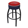 Holland Bar Stool Co. 30" Washington Capitals Cushion Seat, Blk Wrinkle Base Swivel Bar Stool