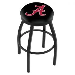 Holland Bar Stool Co. 30" Blk Wrinkle Alabama Swivel Bar Stool, Accent Ring