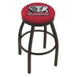 Holland Bar Stool Co. 25" Blk Wrinkle Alabama Swivel Bar Stool, Accent Ring