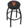 Holland Bar Stool Co. 30" Blk Wrinkle Arizona State Swivel Bar Stool, Accent Ring, Pitchfork