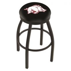 Holland Bar Stool Co. 30" Blk Wrinkle Arkansas Swivel Bar Stool, Accent Ring