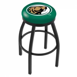 Holland Bar Stool Co. 30" Blk Wrinkle Bemidji State Swivel Bar Stool, Accent Ring