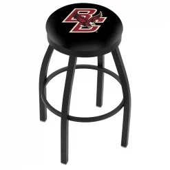 Holland Bar Stool Co. 30" Blk Wrinkle Boston College Swivel Bar Stool, Accent Ring