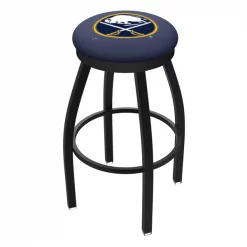 Holland Bar Stool Co. 30" Blk Wrinkle Buffalo Sabres Swivel Bar Stool, Accent Ring