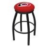 Holland Bar Stool Co. 30" Blk Wrinkle Carolina Hurricanes Swivel Bar Stool, Accent Ring