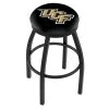 Holland Bar Stool Co. 25" Blk Wrinkle Central Florida Swivel Bar Stool, Accent Ring