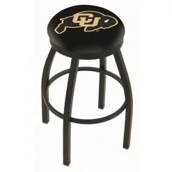 Holland Bar Stool Co. 30" Blk Wrinkle Colorado Swivel Bar Stool, Accent Ring
