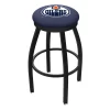 Holland Bar Stool Co. 30" Blk Wrinkle Edmonton Oilers Swivel Bar Stool, Accent Ring