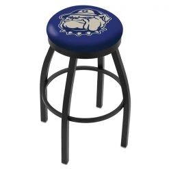 Holland Bar Stool Co. 25" Blk Wrinkle Georgetown Swivel Bar Stool, Accent Ring