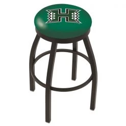 Holland Bar Stool Co. 25" Blk Wrinkle Hawaii Swivel Bar Stool, Accent Ring