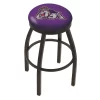 Holland Bar Stool Co. 25" Blk Wrinkle James Madison Swivel Bar Stool, Accent Ring