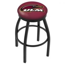 Holland Bar Stool Co. 25" Blk Wrinkle Louisiana-Monroe Swivel Bar Stool, Accent Ring