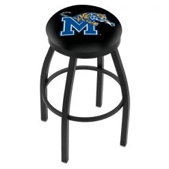 Holland Bar Stool Co. 25" Blk Wrinkle Memphis Swivel Bar Stool, Accent Ring