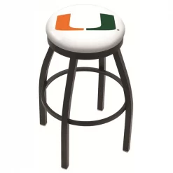 Holland Bar Stool Co. 30" Blk Wrinkle Miami (FL) Swivel Bar Stool, Accent Ring