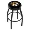Holland Bar Stool Co. 25" Blk Wrinkle Missouri Swivel Bar Stool, Accent Ring