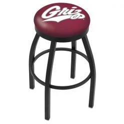 Holland Bar Stool Co. 25" Blk Wrinkle Montana Swivel Bar Stool, Accent Ring