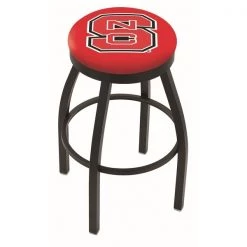 Holland Bar Stool Co. 25" Blk Wrinkle North Carolina State Swivel Bar Stool, Accent Ring