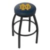 Holland Bar Stool Co. 25" Blk Wrinkle Notre Dame (ND) Swivel Bar Stool, Accent Ring