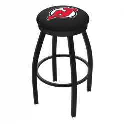Holland Bar Stool Co. 30" Blk Wrinkle New Jersey Devils Swivel Bar Stool, Accent Ring